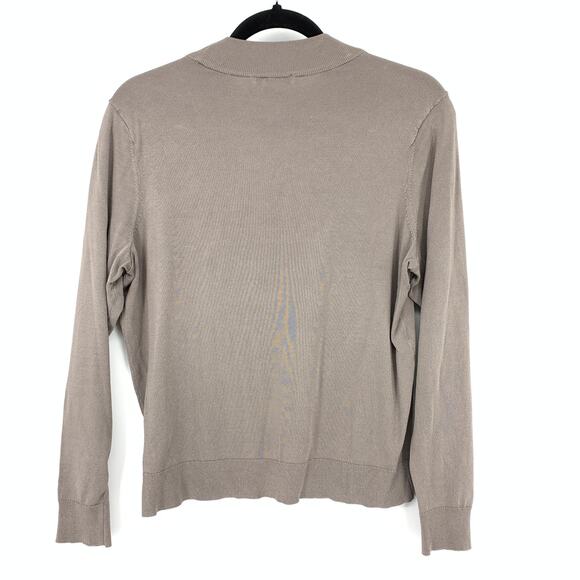H&M Mock Neck Sweater Womens Size Medium Greige Long Sleeve - Picture 2 of 6